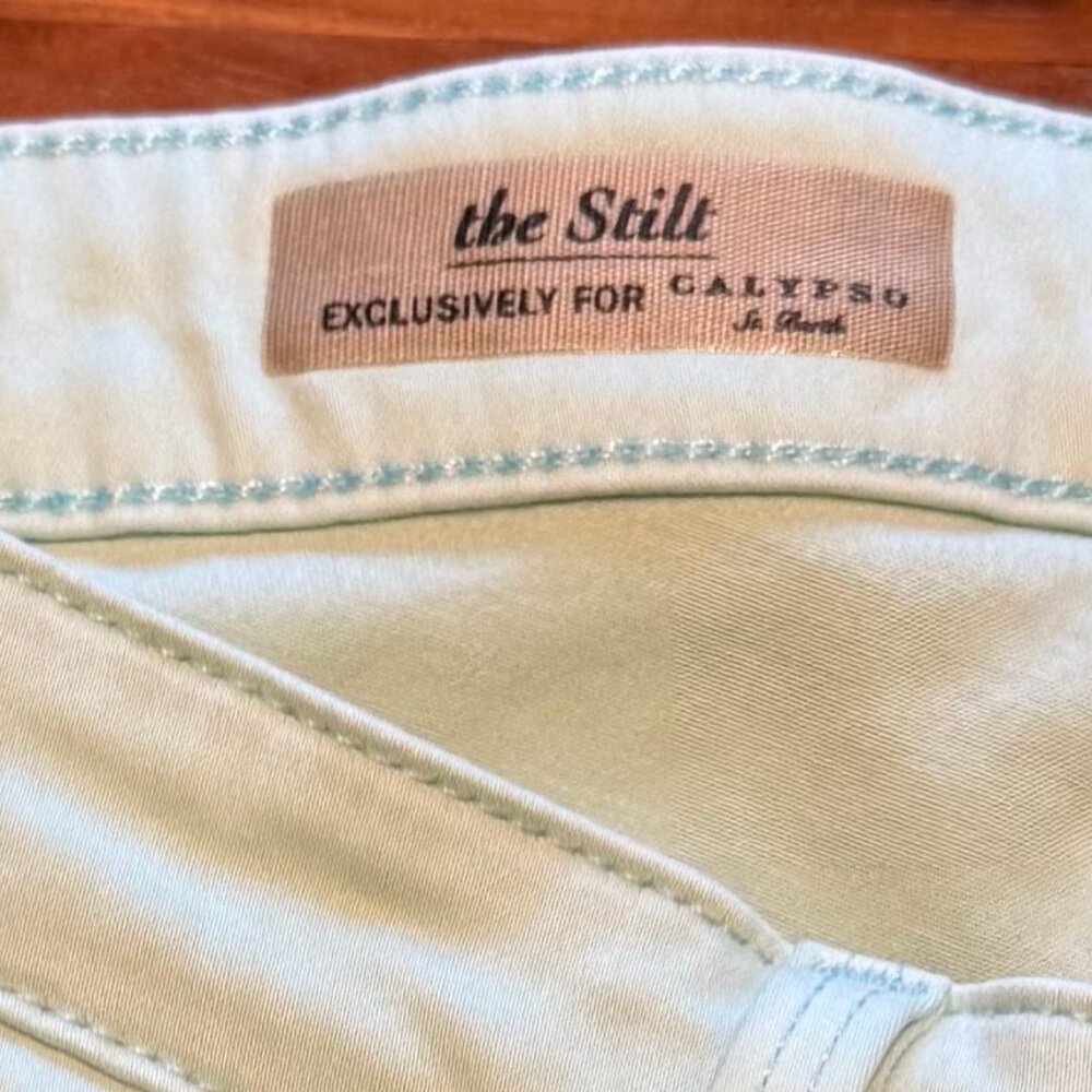 AG The Stilt Cigarette Leg x Calypso‎ St. Barth Light Mint Green 26 Regular - Picture 6 of 8